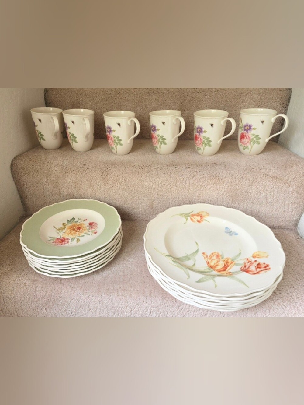 Martha Stewart Wedgwood Collection Floral Garden Cups Dinner Plates Serving
